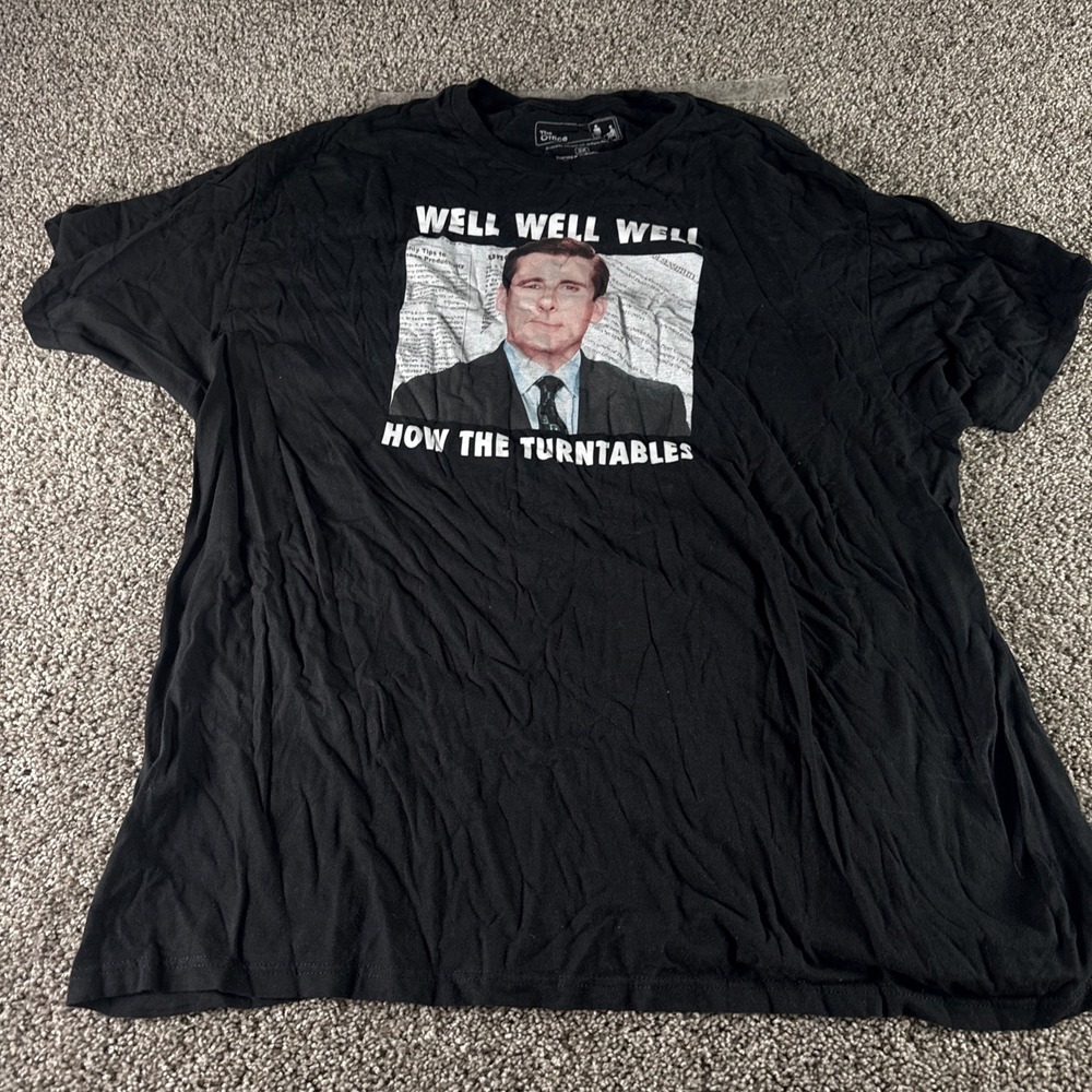 The office 3XL  Michael Scott Well Well Well Tshirt Black Steve Carell